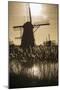 Netherlands, Kinderdijk. Traditional Dutch windmills-Walter Bibikow-Mounted Photographic Print