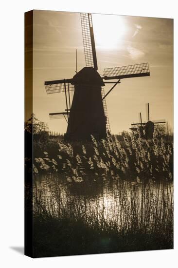 Netherlands, Kinderdijk. Traditional Dutch windmills-Walter Bibikow-Stretched Canvas