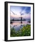 Netherlands, Kinderdijk, Windmills at Sunrise along the canals.-Terry Eggers-Framed Photographic Print