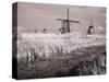 Netherlands, Kinderdijk. Windmills at sunset in Kinderdijk-Terry Eggers-Stretched Canvas