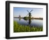 Netherlands, Kinderdijk, Windmills with evening light along the canals.-Terry Eggers-Framed Photographic Print