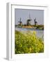 Netherlands, Kinderdijk, Windmills with evening light along the canals-Terry Eggers-Framed Photographic Print