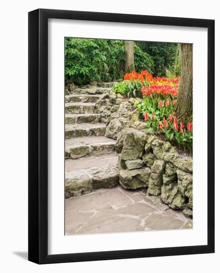 Netherlands, Lisse. Flower displays at Keukenhof Gardens.-Julie Eggers-Framed Photographic Print