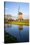 Netherlands, Lisse, Windmill on a Canal-Hollice Looney-Stretched Canvas