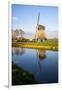 Netherlands, Lisse, Windmill on a Canal-Hollice Looney-Framed Photographic Print