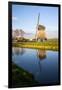 Netherlands, Lisse, Windmill on a Canal-Hollice Looney-Framed Photographic Print