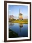 Netherlands, Lisse, Windmill on a Canal-Hollice Looney-Framed Photographic Print