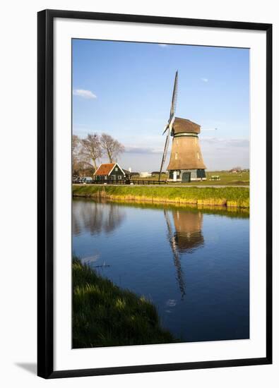 Netherlands, Lisse, Windmill on a Canal-Hollice Looney-Framed Photographic Print