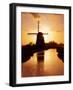 Netherlands, Nord Holland, Windmill along canal-Terry Eggers-Framed Photographic Print