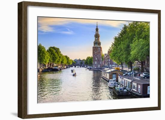 Netherlands, North Holland, Amsterdam. Montelbaan Tower at Oude Schans-Francesco Iacobelli-Framed Photographic Print