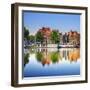 Netherlands, North Holland, Amsterdam. Typical Houses and Houseboats on Amstel River-Francesco Iacobelli-Framed Photographic Print