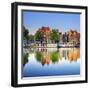 Netherlands, North Holland, Amsterdam. Typical Houses and Houseboats on Amstel River-Francesco Iacobelli-Framed Photographic Print