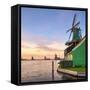 Netherlands, North Holland, Zaandam, Zaanse Schans, the Houseman (De Huisman) Mustardmill-Alan Copson-Framed Stretched Canvas