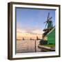 Netherlands, North Holland, Zaandam, Zaanse Schans, the Houseman (De Huisman) Mustardmill-Alan Copson-Framed Photographic Print