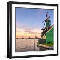 Netherlands, North Holland, Zaandam, Zaanse Schans, the Houseman (De Huisman) Mustardmill-Alan Copson-Framed Photographic Print