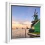 Netherlands, North Holland, Zaandam, Zaanse Schans, the Houseman (De Huisman) Mustardmill-Alan Copson-Framed Photographic Print