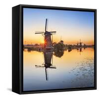 Netherlands, South Holland, Kinderdijk. Windmills-Francesco Iacobelli-Framed Stretched Canvas