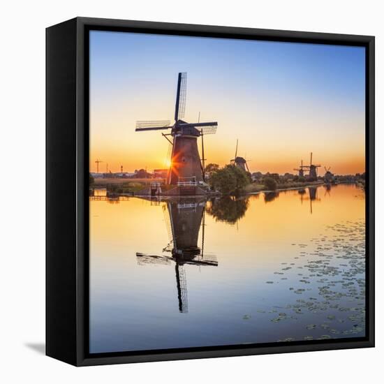 Netherlands, South Holland, Kinderdijk. Windmills-Francesco Iacobelli-Framed Stretched Canvas