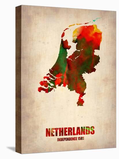 Netherlands Watercolor Map-NaxArt-Stretched Canvas
