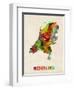 Netherlands Watercolor Map-Michael Tompsett-Framed Art Print