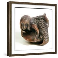 Netsuke Carved in the Shape of a Mermaid-null-Framed Giclee Print