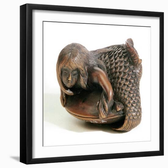 Netsuke Carved in the Shape of a Mermaid-null-Framed Giclee Print