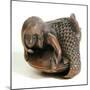 Netsuke Carved in the Shape of a Mermaid-null-Mounted Giclee Print