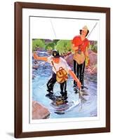 "Netting a Fish,"May 1, 1937-R.J. Cavaliere-Framed Giclee Print