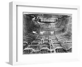 Network of Metal Rods Woven Together Inside Stern at Great Northern Concrete Shipbuilding Co-Gordon Stuart-Framed Photographic Print