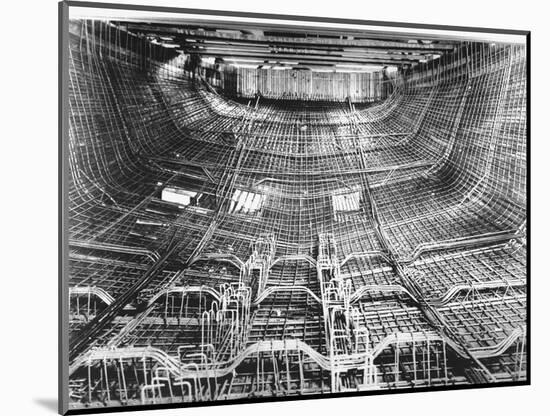 Network of Metal Rods Woven Together Inside Stern at Great Northern Concrete Shipbuilding Co-Gordon Stuart-Mounted Photographic Print