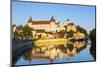 Neuburg Castle Reflected in the River Danube, Neuburg, Neuburg-Schrobenhausen, Bavaria, Germany-Doug Pearson-Mounted Photographic Print