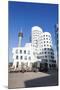 Neuer Zollhof Buildings Designed by Frank Gehry with Rheinturm Tower, Media Harbour-null-Mounted Photographic Print