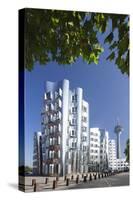 Neuer Zollhof, Designed by Frank Gehry, and Rheinturm Tower-Markus Lange-Stretched Canvas