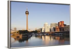 Neuer Zollhof, Designed by Frank Gehry, Rheinturm Tower-Markus Lange-Framed Photographic Print