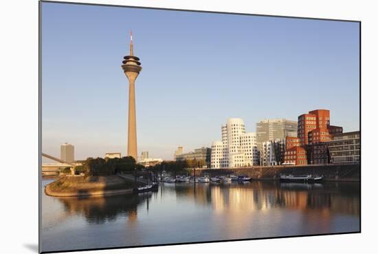 Neuer Zollhof, Designed by Frank Gehry, Rheinturm Tower-Markus Lange-Mounted Photographic Print