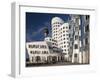 Neuer Zollhof Office Buildings with Rheinturm in Background, Medienhafen, Dusseldorf, Germany, Euro-David Clapp-Framed Photographic Print