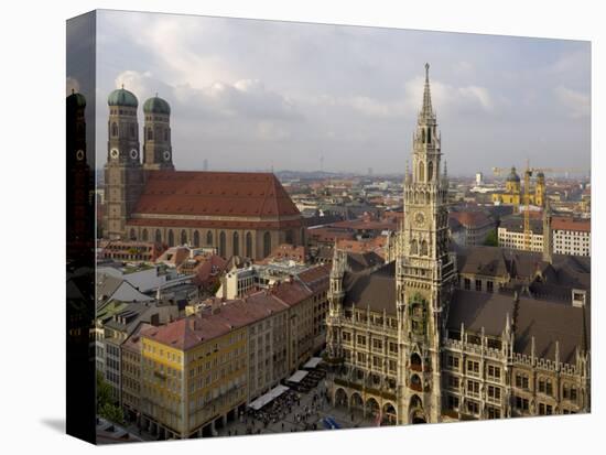 Neues Rathaus and Marienplatz from the Tower of Peterskirche, Munich, Germany-Gary Cook-Stretched Canvas