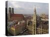 Neues Rathaus and Marienplatz from the Tower of Peterskirche, Munich, Germany-Gary Cook-Stretched Canvas