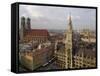 Neues Rathaus and Marienplatz from the Tower of Peterskirche, Munich, Germany-Gary Cook-Framed Stretched Canvas