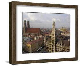 Neues Rathaus and Marienplatz from the Tower of Peterskirche, Munich, Germany-Gary Cook-Framed Photographic Print