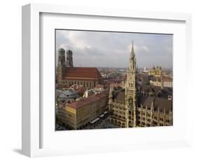 Neues Rathaus and Marienplatz from the Tower of Peterskirche, Munich, Germany-Gary Cook-Framed Photographic Print