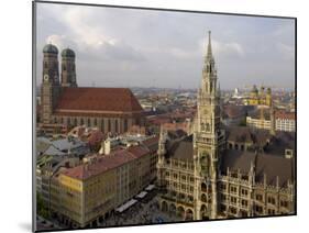 Neues Rathaus and Marienplatz from the Tower of Peterskirche, Munich, Germany-Gary Cook-Mounted Photographic Print