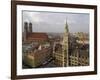 Neues Rathaus and Marienplatz from the Tower of Peterskirche, Munich, Germany-Gary Cook-Framed Photographic Print