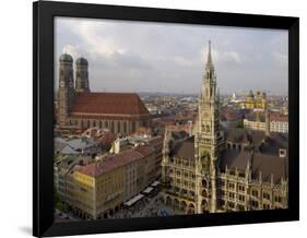 Neues Rathaus and Marienplatz from the Tower of Peterskirche, Munich, Germany-Gary Cook-Framed Photographic Print