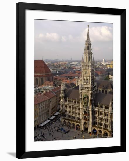 Neues Rathaus and Marienplatz, from the Tower of Peterskirche, Munich, Germany-Gary Cook-Framed Photographic Print