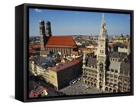 Neues Rathaus and the Frauenkirche, Munich, Bavaria, Germany-Ken Gillham-Framed Stretched Canvas