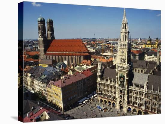 Neues Rathaus and the Frauenkirche, Munich, Bavaria, Germany-Ken Gillham-Stretched Canvas