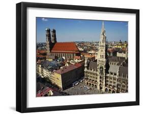 Neues Rathaus and the Frauenkirche, Munich, Bavaria, Germany-Ken Gillham-Framed Photographic Print