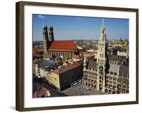 Neues Rathaus and the Frauenkirche, Munich, Bavaria, Germany-Ken Gillham-Framed Photographic Print