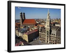 Neues Rathaus and the Frauenkirche, Munich, Bavaria, Germany-Ken Gillham-Framed Photographic Print